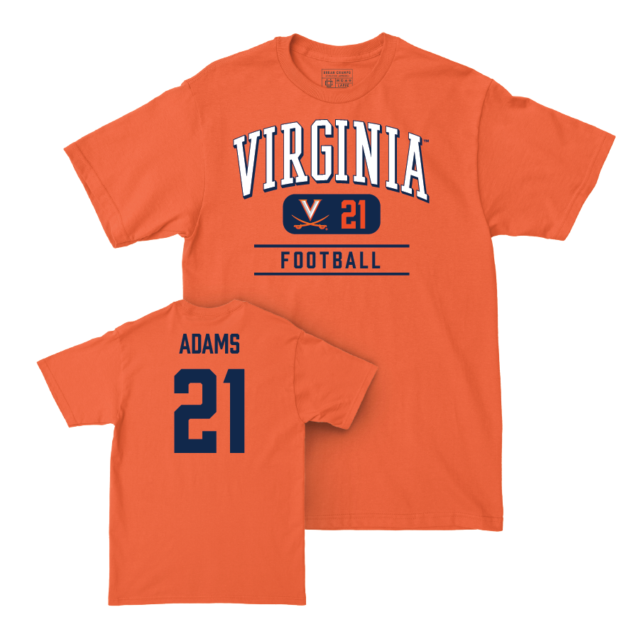 Virginia Football Orange Classic Tee - KeShawn Adams Small