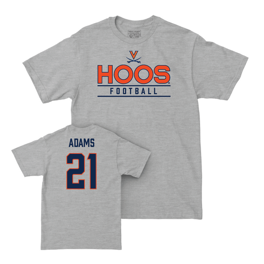 Virginia Football Sport Grey Hoos Tee - KeShawn Adams Small