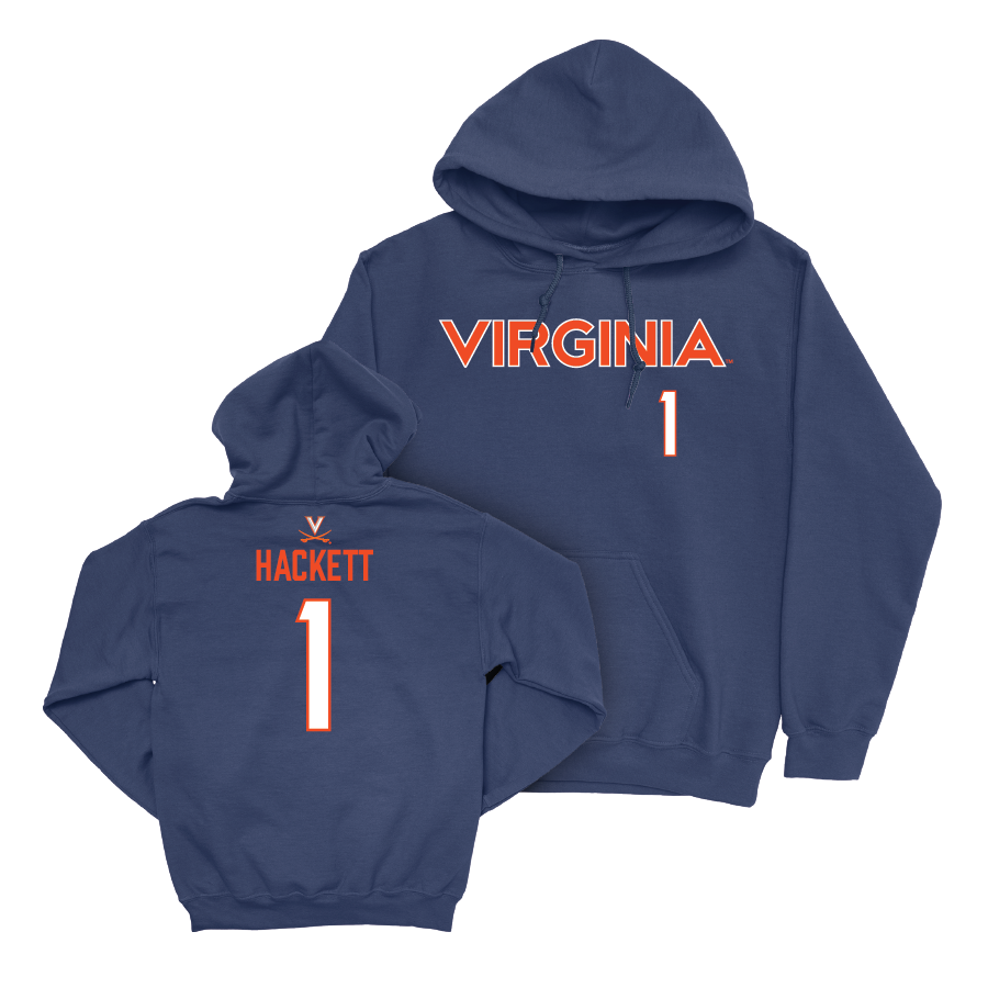 Virginia Softball Navy Sideline Hoodie - Kelsey Hackett Small