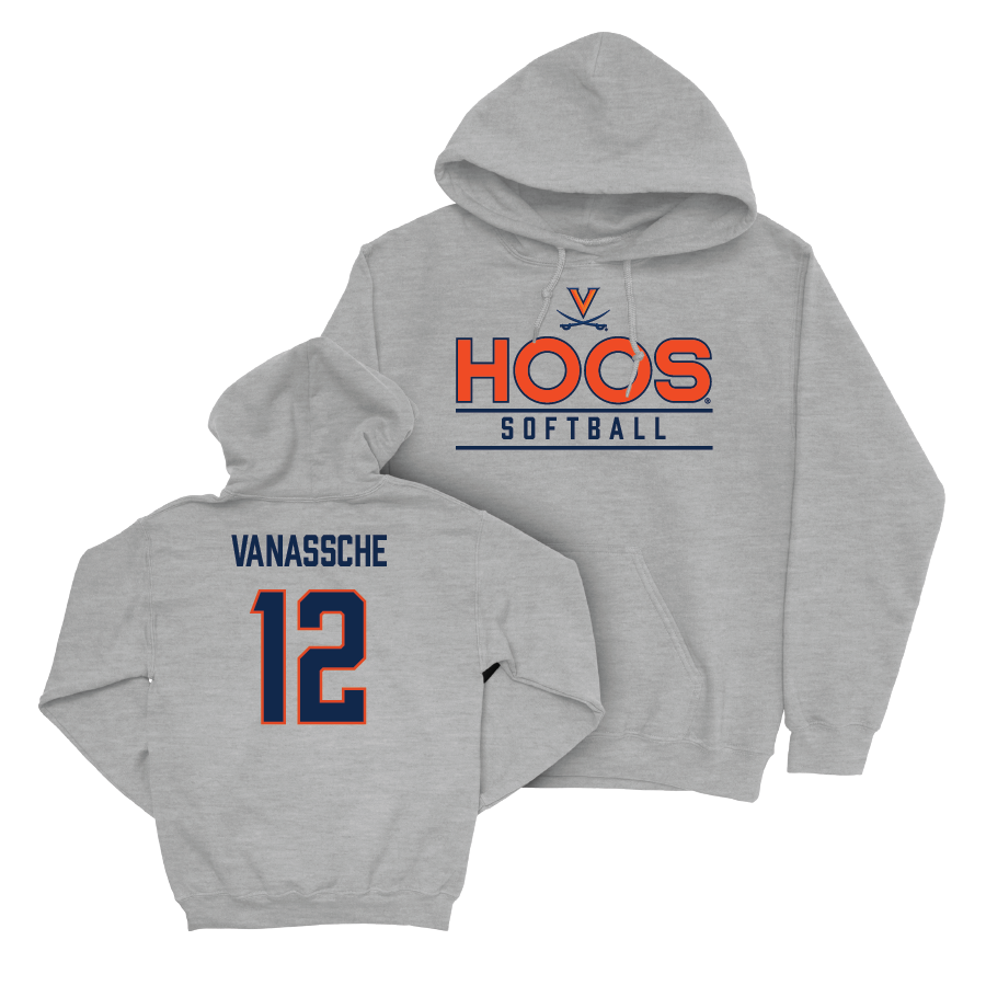 Virginia Softball Sport Grey Hoos Hoodie - Lauren VanAssche Small