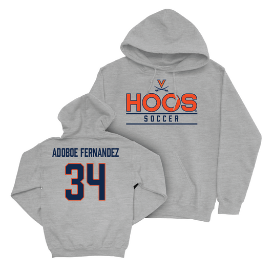 Virginia Men's Soccer Sport Grey Hoos Hoodie - Miguel Adoboe Fernandez Small