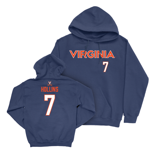 Virginia Football Navy Sideline Hoodie - Mike Hollins Small