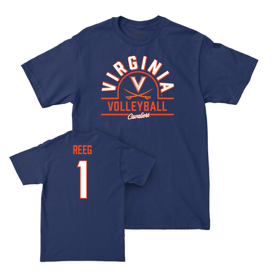 Virginia Women's Volleyball Navy Arch Tee - Meredith Reeg Small