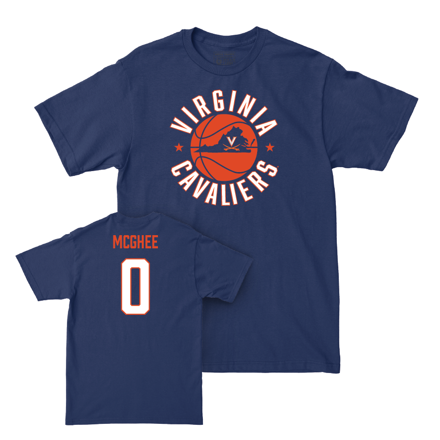 Virginia Women's Basketball Navy Hardwood Tee - Olivia McGhee Small