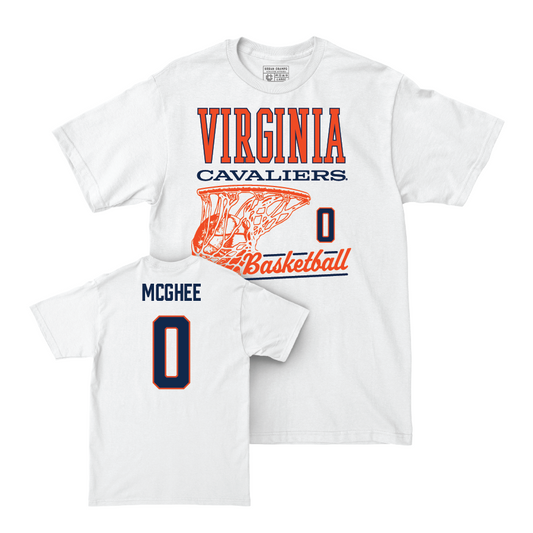 Virginia Women's Basketball White Hoops Comfort Colors Tee - Olivia McGhee Small