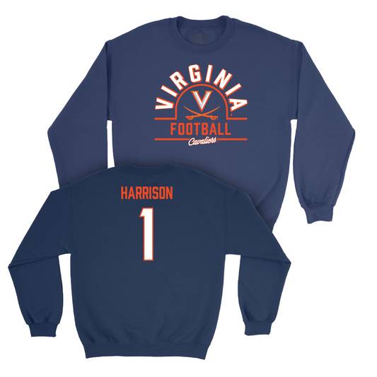 Virginia Football Navy Arch Crew - Suderian Harrison Small