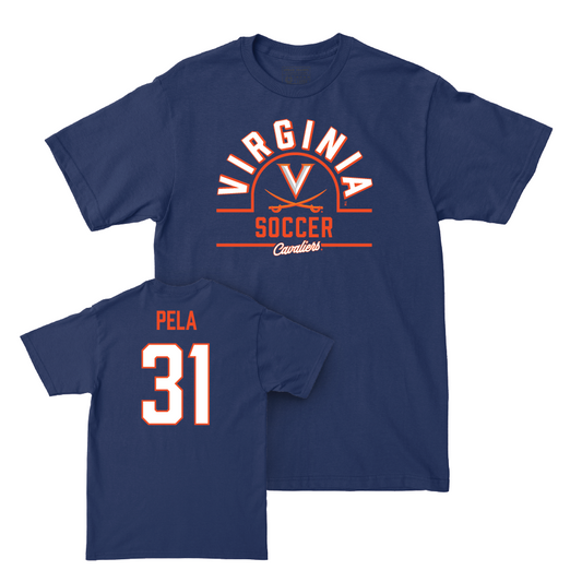 Virginia Men's Soccer Navy Arch Tee - Umberto Pela Small