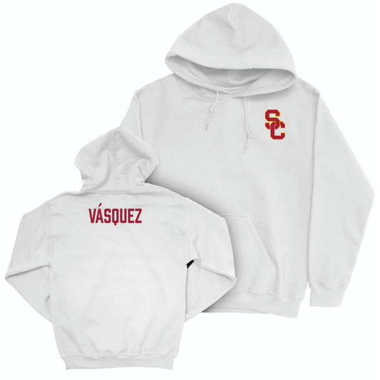 USC Women's Track & Field White Logo Hoodie - Angelina Vásquez