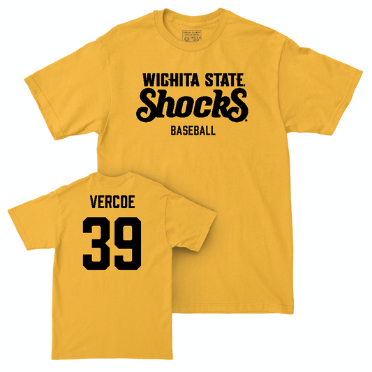 Wichita State Baseball Gold Shocks Tee  - Colton Vercoe