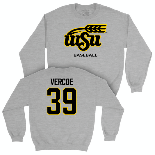 Wichita State Baseball Sport Grey Stacked Crew  - Colton Vercoe