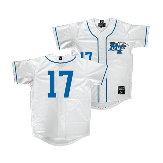 MTSU Baseball White Jersey - Brett Vondohlen | #17