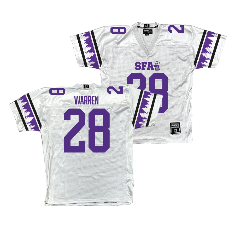 SFA Football White Jersey - Zerick Warren | #28