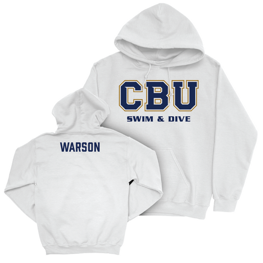 CBU Men's Swim & Dive White Classic Hoodie   - Nate Warson