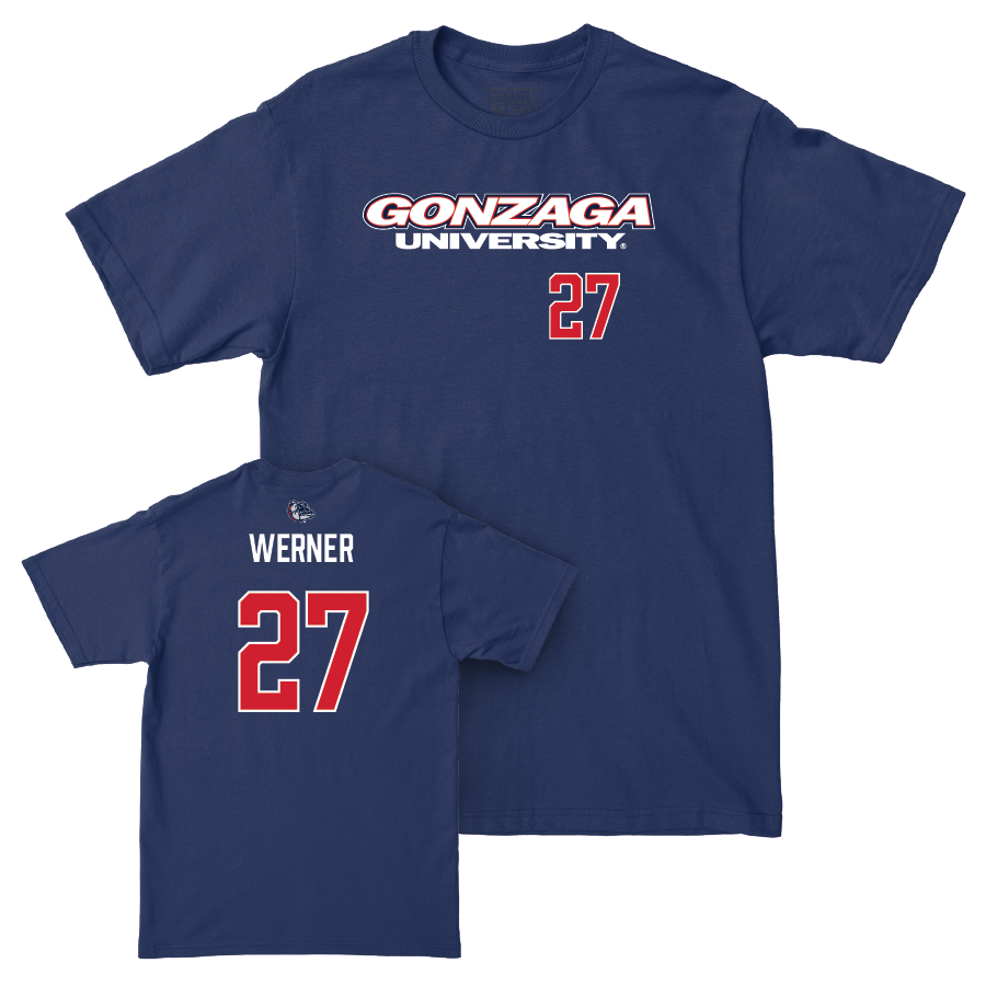 Gonzaga Women's Soccer Navy Wordmark Tee  - Makayla Werner