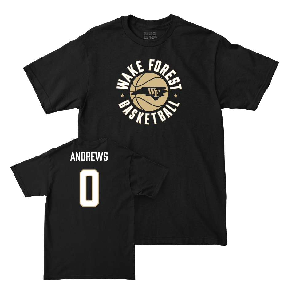 Wake Forest Women's Basketball Black Hardwood Tee - Alyssa Andrews Small