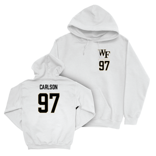 Wake Forest Football White Logo Hoodie - Caleb Carlson Small