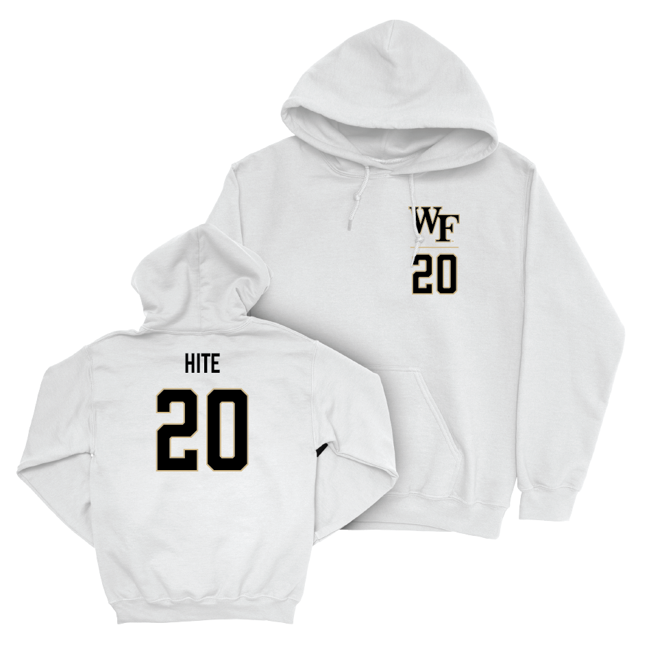 Wake Forest Football White Logo Hoodie - Cameron Hite Small