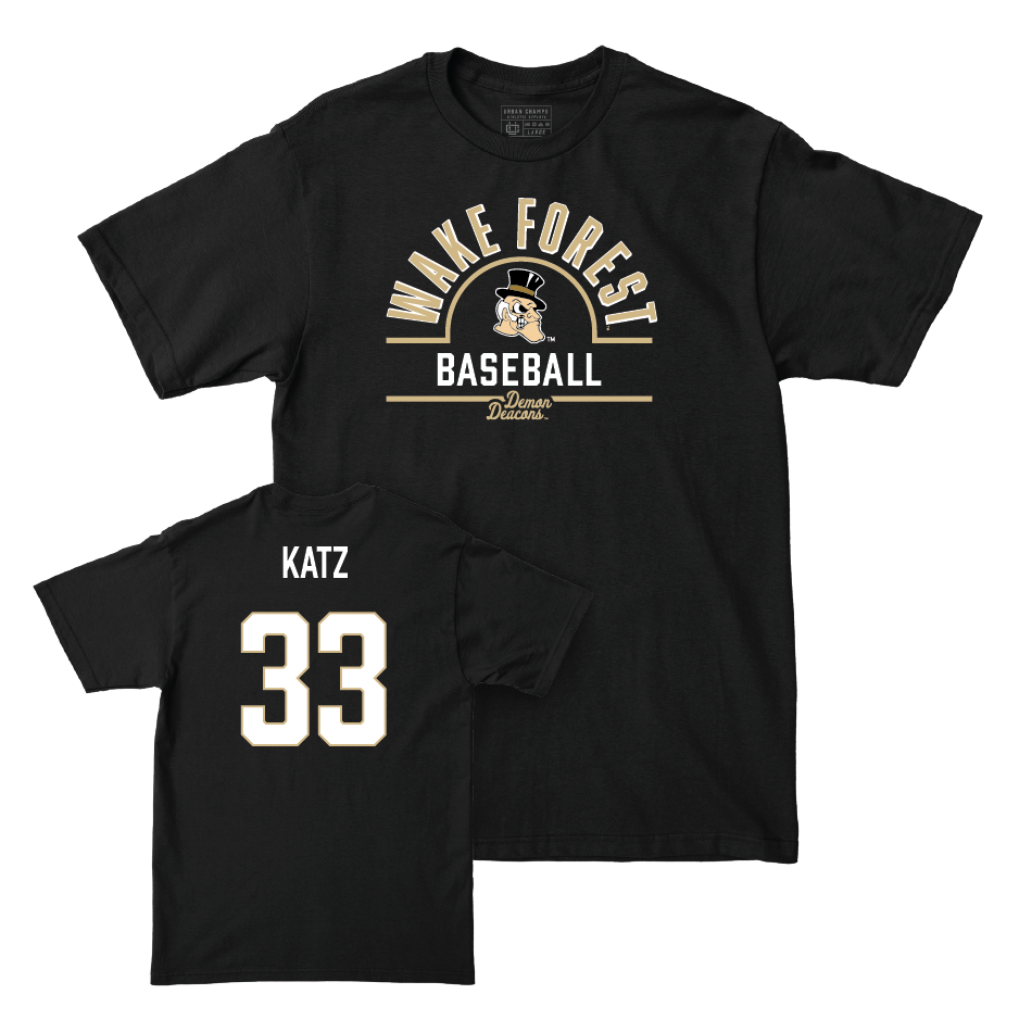 Wake Forest Baseball Black Arch Tee - Chris Katz Small