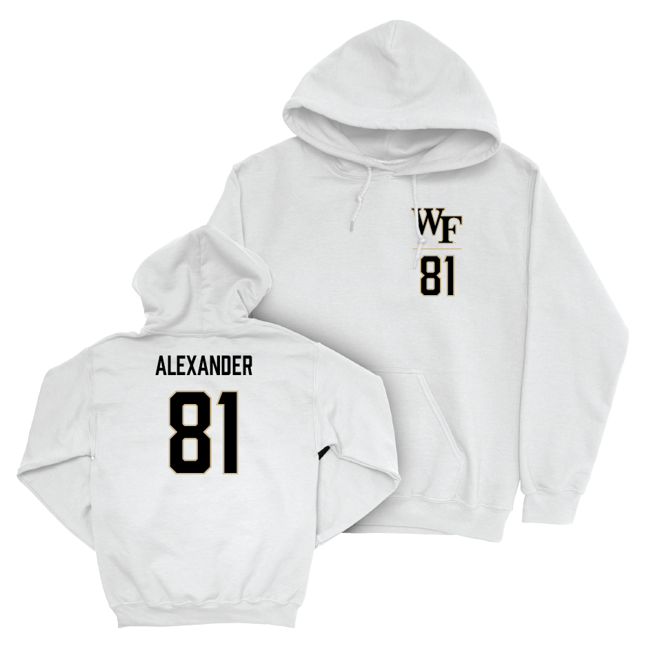 Wake Forest Football White Logo Hoodie - Deuce Alexander Small