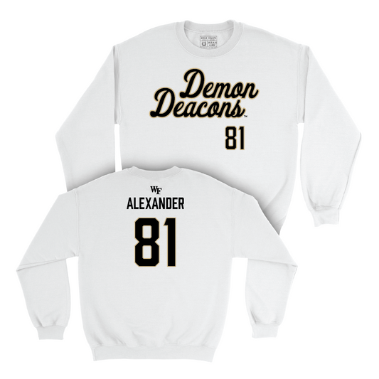 Wake Forest Football White Script Crew - Deuce Alexander Small