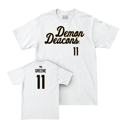 Wake Forest Football White Script Comfort Colors Tee - Donavon Greene Small