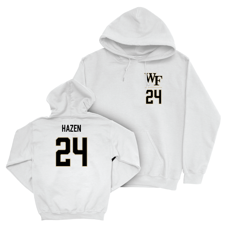 Wake Forest Football White Logo Hoodie - Dylan Hazen Small