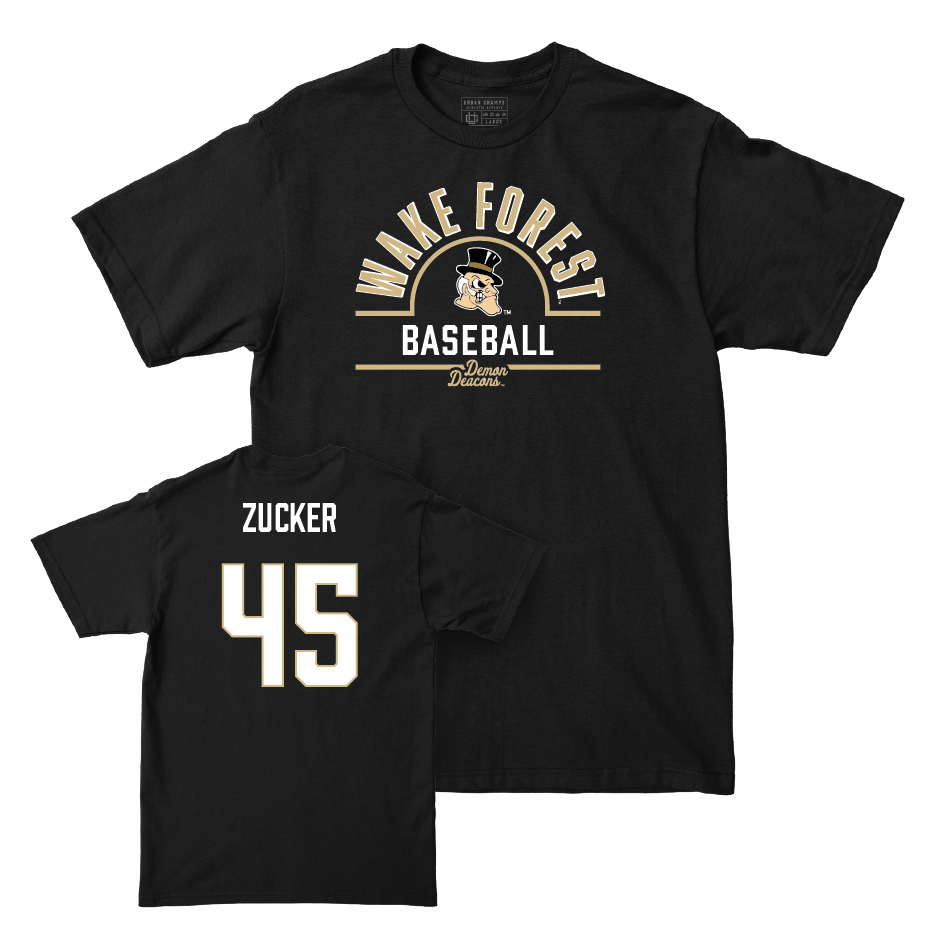 Wake Forest Baseball Black Arch Tee - Dylan Zucker Small