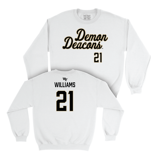 Wake Forest Women's Basketball White Script Crew - Elise Williams Small