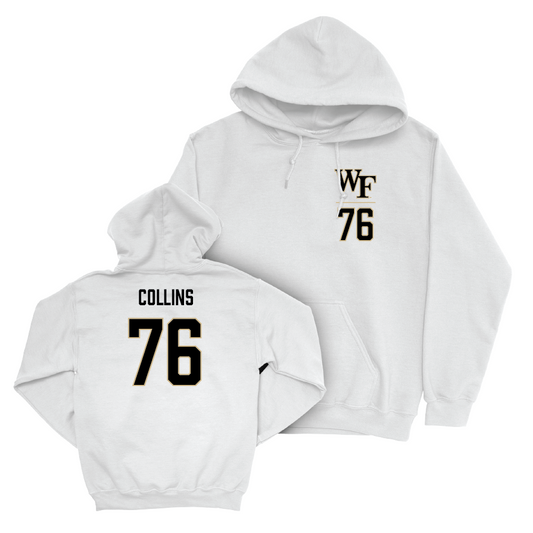 Wake Forest Football White Logo Hoodie - Jaydon Collins Small