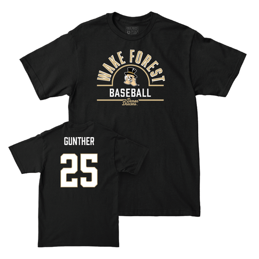 Wake Forest Baseball Black Arch Tee - Josh Gunther Small