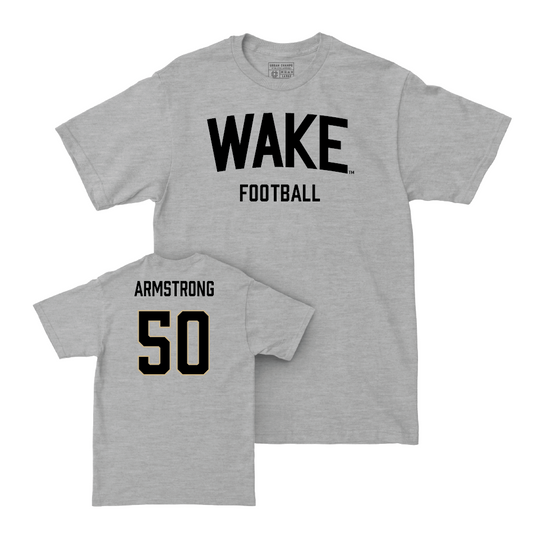 Wake Forest Football Sport Grey Wordmark Tee - Kyland Armstrong Small