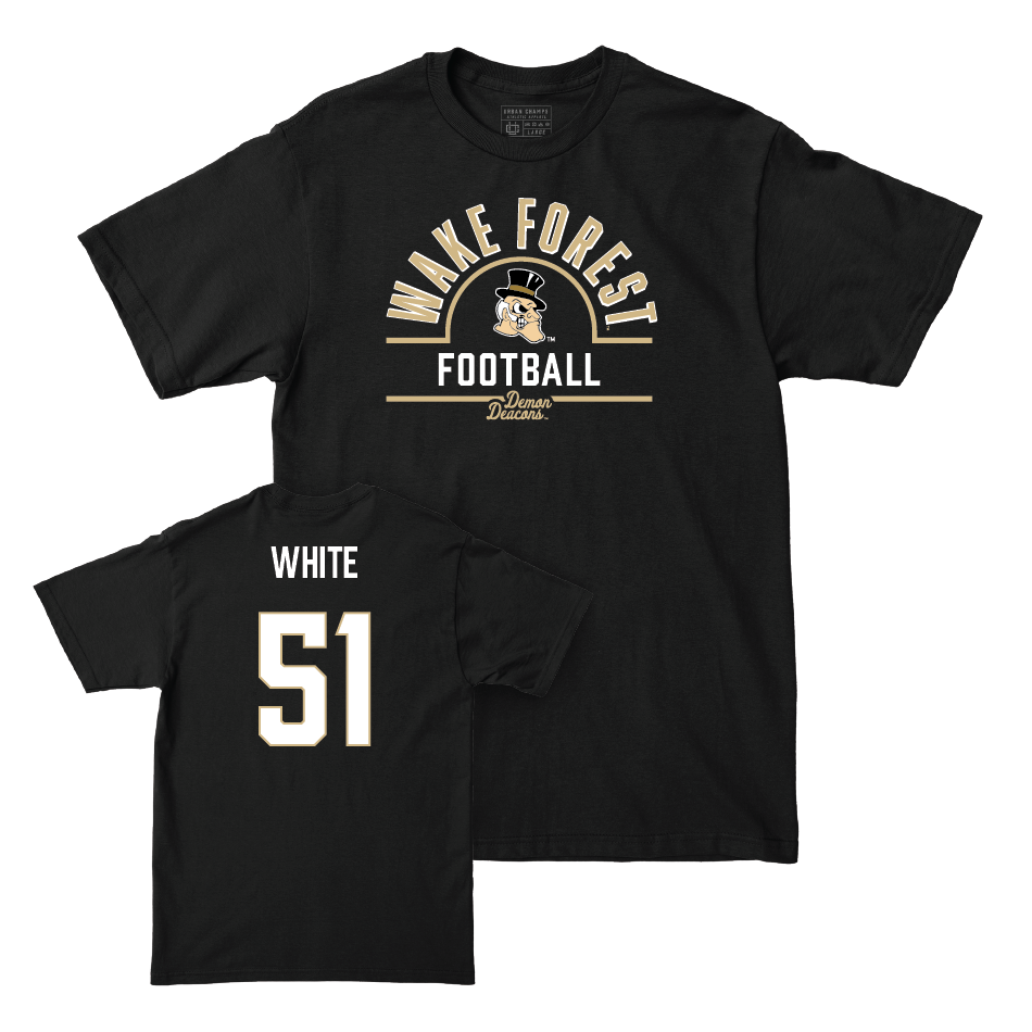 Wake Forest Football Black Arch Tee - Luke White Small