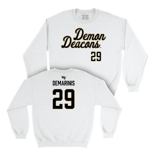 Wake Forest Women's Soccer White Script Crew - Olivia DeMarinis Small