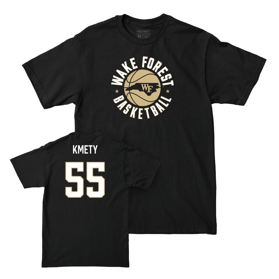 Wake Forest Men's Basketball Black Hardwood Tee - Owen Kmety Small