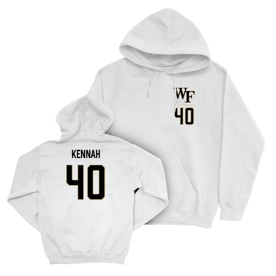 Wake Forest Men's Basketball White Logo Hoodie - RJ Kennah Small