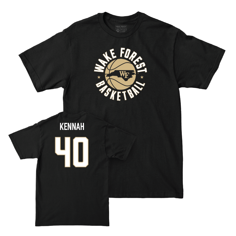 Wake Forest Men's Basketball Black Hardwood Tee - RJ Kennah Small