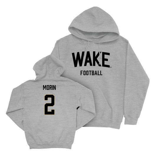 Wake Forest Football Sport Grey Wordmark Hoodie - Taylor Morin Small