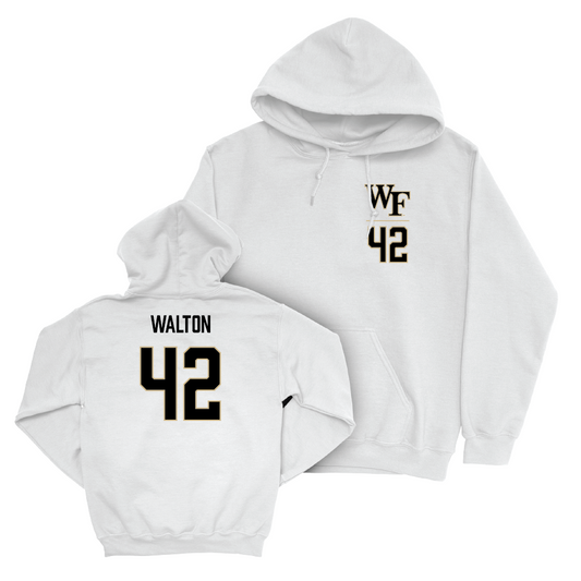 Wake Forest Football White Logo Hoodie - Tyler Walton Small