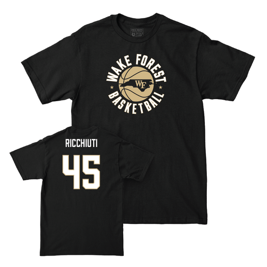 Wake Forest Men's Basketball Black Hardwood Tee - Vincent Ricchiuti Small