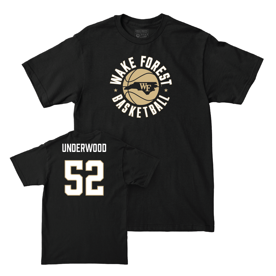 Wake Forest Men's Basketball Black Hardwood Tee - Will Underwood Small