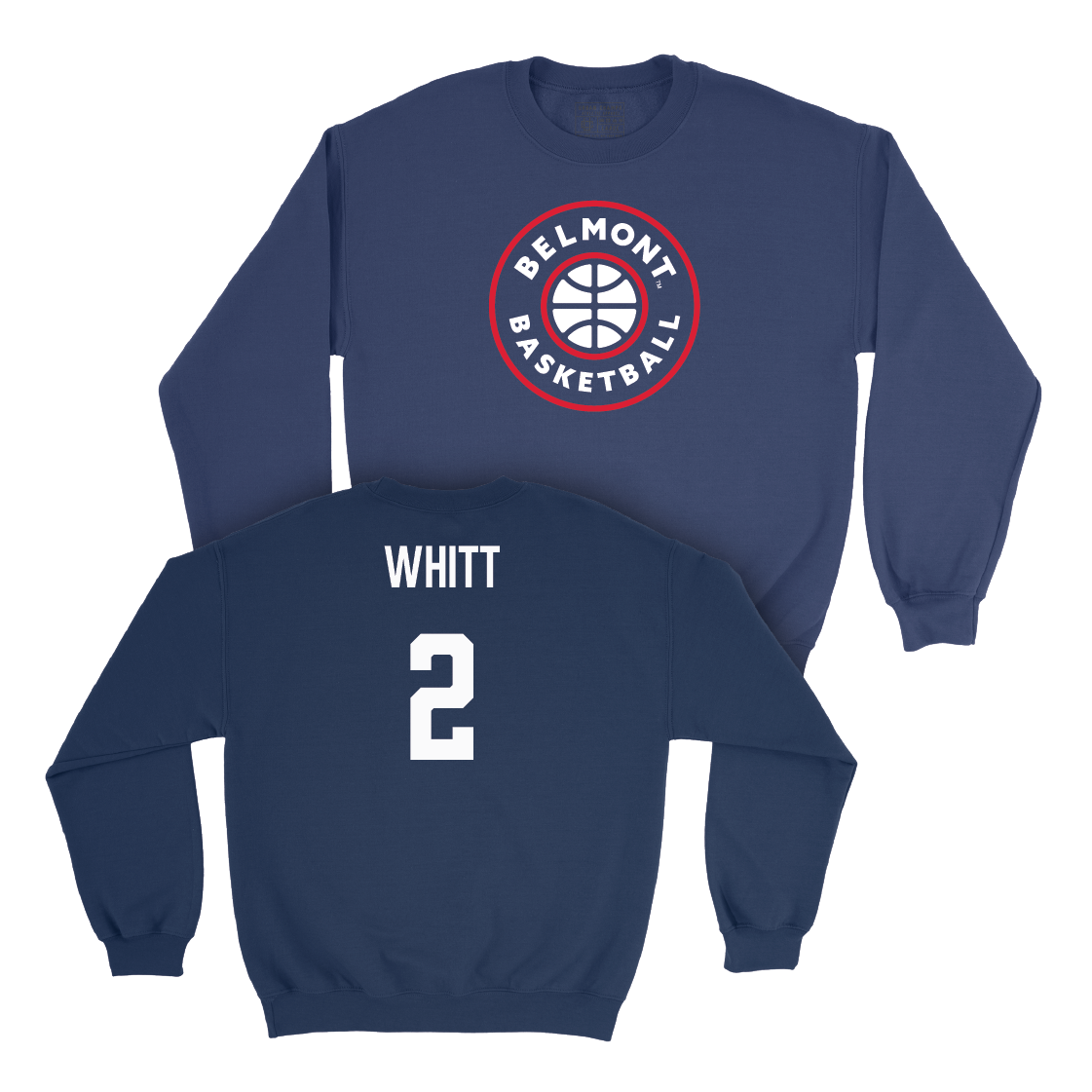 Belmont Men's Basketball Navy Hardwood Crew  - Carter Whitt