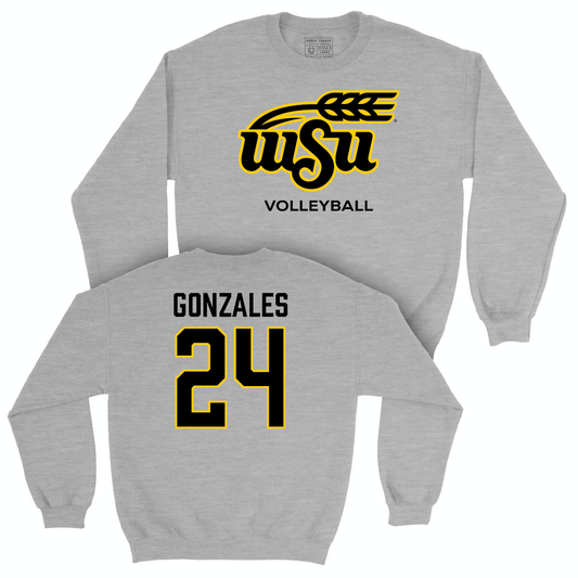 Wichita State Women's Volleyball Sport Grey Stacked Crew - Alyssa Gonzales Small