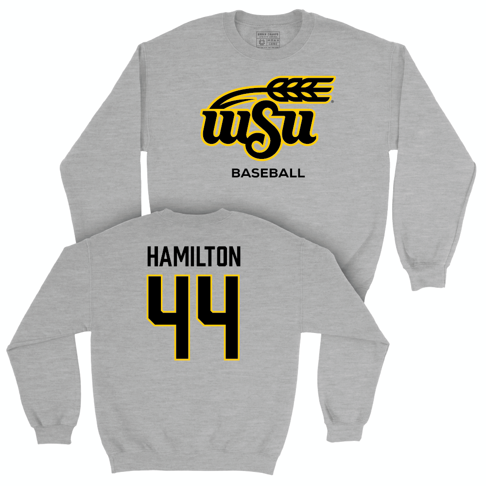 Wichita State Baseball Sport Grey Stacked Crew - Brady Hamilton Small