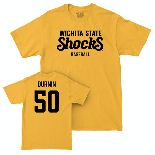 Wichita State Baseball Gold Shocks Tee - Kam Durnin Small