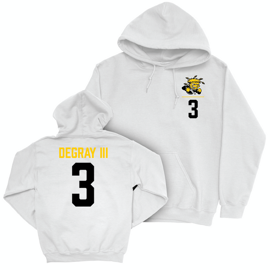 Wichita State Men's Basketball White Logo Hoodie - Ronnie DeGray III Small