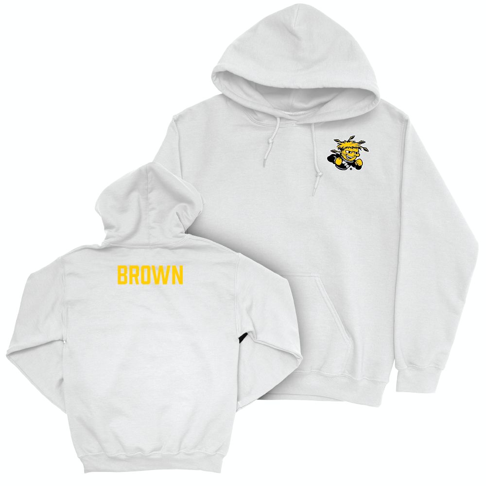 Wichita State Women's Track & Field White Logo Hoodie - Sydney Brown Small