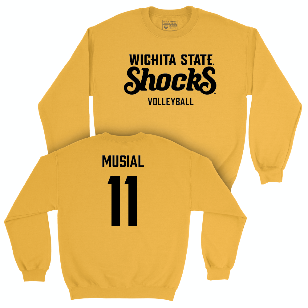 Wichita State Women's Volleyball Gold Shocks Crew - Sarah Musial Small