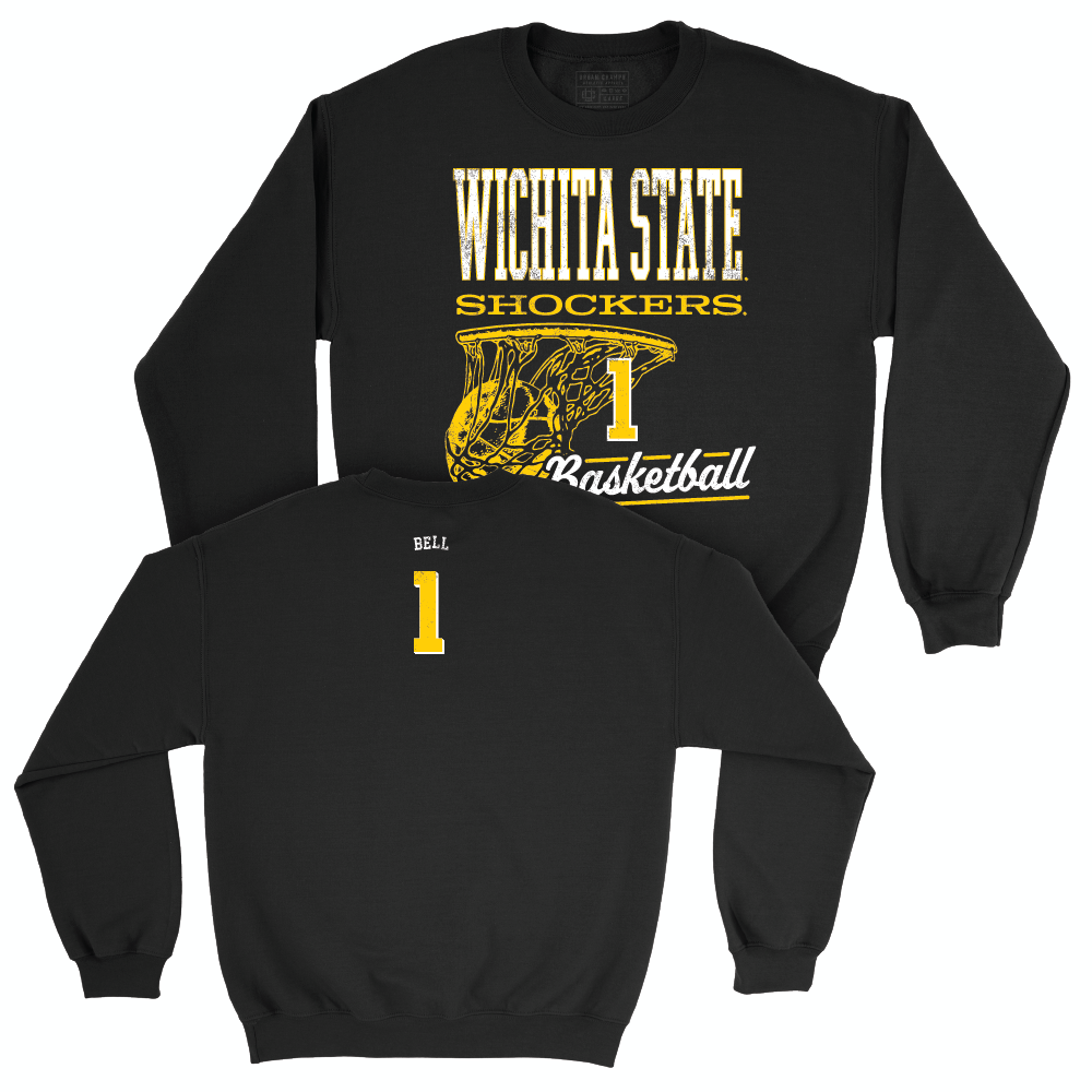 Wichita State Men's Basketball Black Hoops Crew - Xavier Bell Small