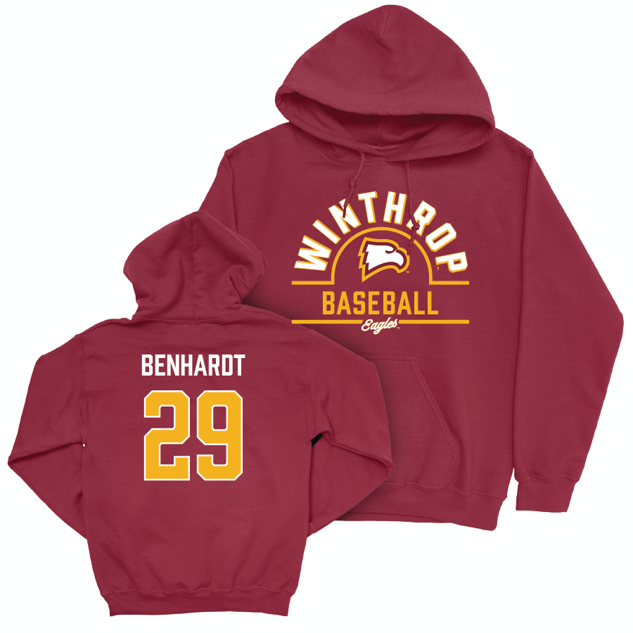 Winthrop Baseball Maroon Arch Hoodie - Alan Benhardt Small