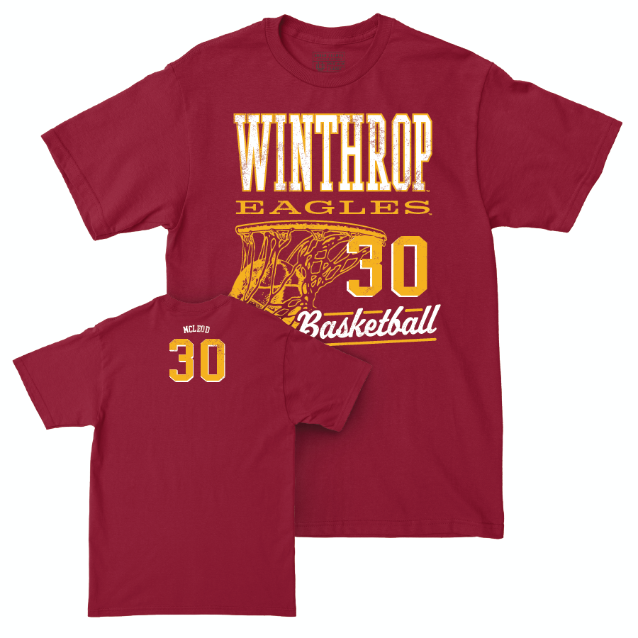 Winthrop Women's Basketball Maroon Hoops Tee - Adelaide McLeod Small